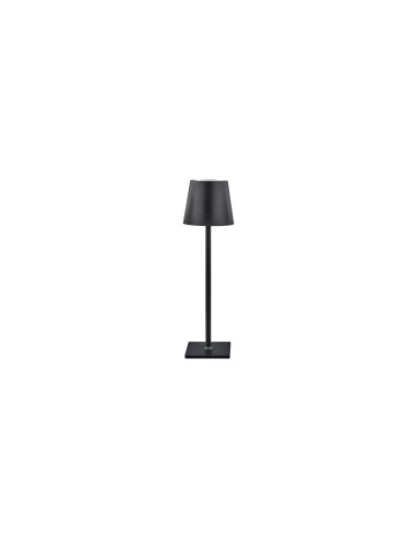 Lampada tavolo led touch nera d15 h41cm base quadrata