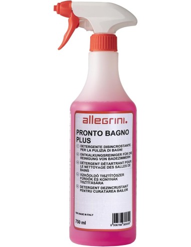 Pronto Bagno Plus 750ml Disincrostante e Disinfettante Spray - Allegrini | 12x Confezione